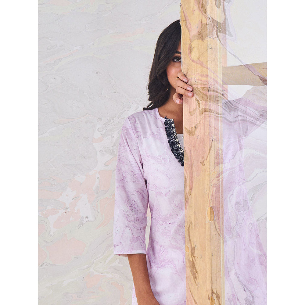 Gulaal Purple Marble Kurta