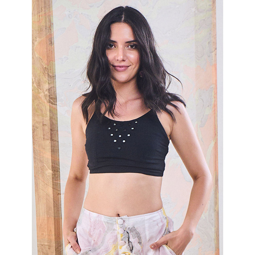 Gulaal Black Embroidered Bralette