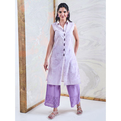 Gulaal Purple Marble Sleeveless Kurta