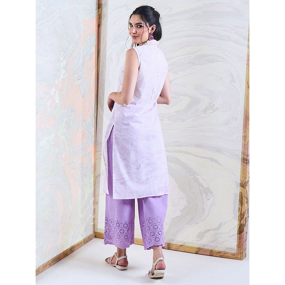 Gulaal Purple Marble Sleeveless Kurta