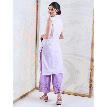 Gulaal Purple Marble Sleeveless Kurta