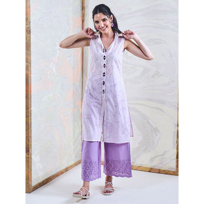 Gulaal Purple Marble Sleeveless Kurta