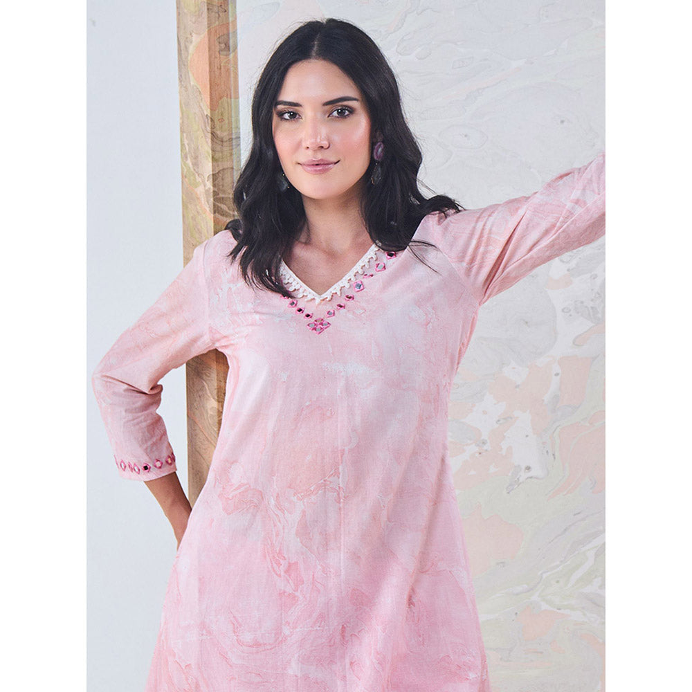 Gulaal Pink Marble Kurta