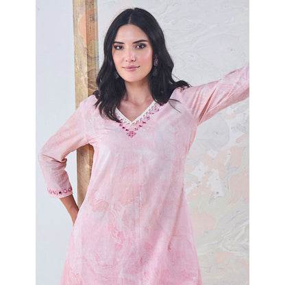 Gulaal Pink Marble Kurta