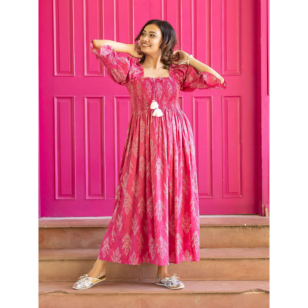 Gulaal Pink Smocking Dress