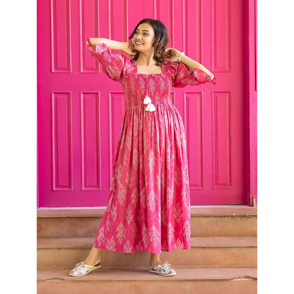 Gulaal Pink Smocking Dress