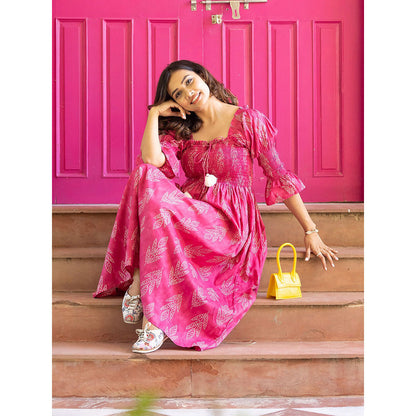 Gulaal Pink Smocking Dress