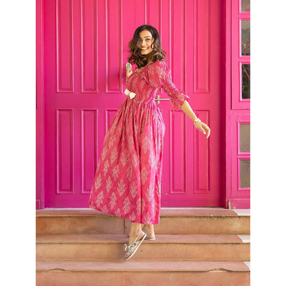 Gulaal Pink Smocking Dress
