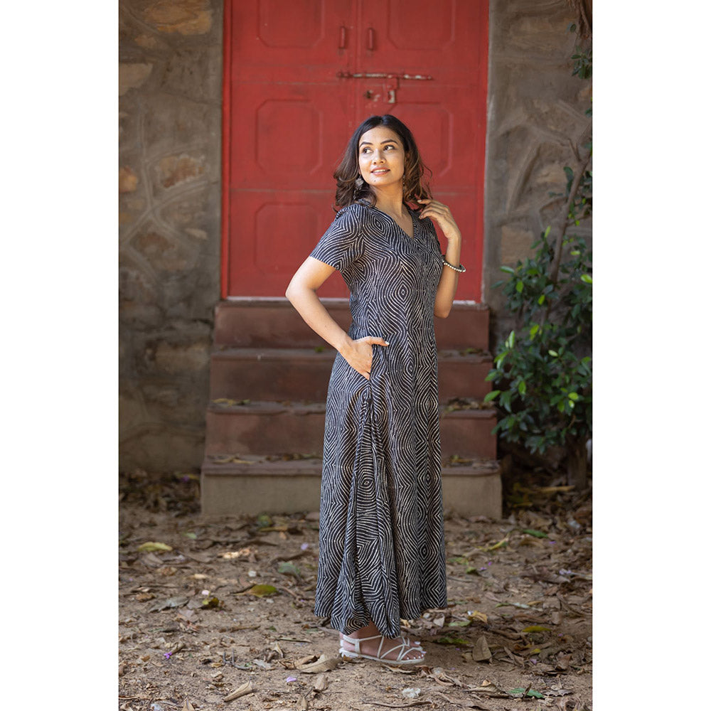 Gulaal Black Bandhani Cowl Dress