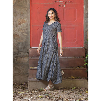 Gulaal Black Bandhani Cowl Dress