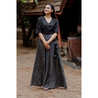 Gulaal Black Bandhani Cotton Skirt