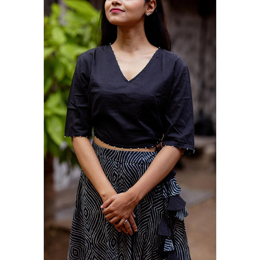 Gulaal Black Bandhani Cotton Skirt
