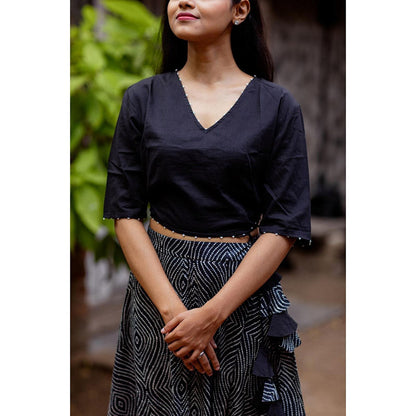 Gulaal Black Bandhani Cotton Skirt