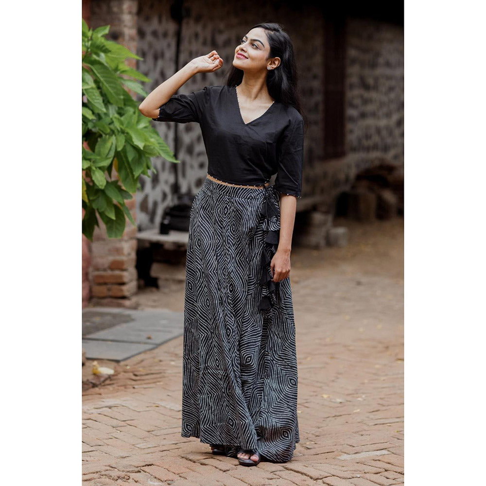 Gulaal Black Bandhani Cotton Skirt