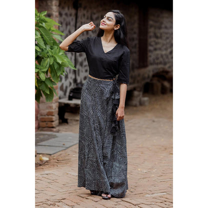 Gulaal Black Bandhani Cotton Skirt