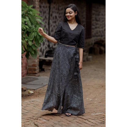 Gulaal Black Bandhani Cotton Skirt