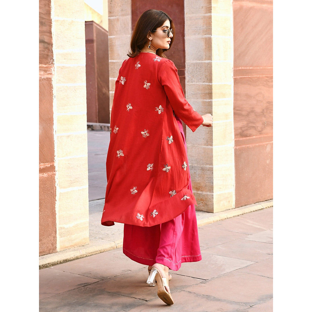 Gulaal Ashi Pink Embroidered Jacket (Set of 3)