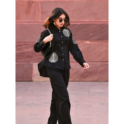 Gulaal Diyu Sequin Embroidered Black Shirt