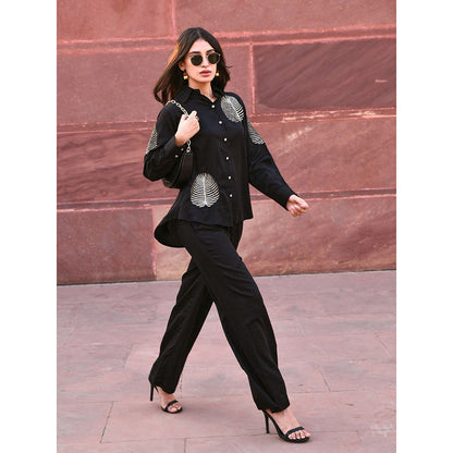 Gulaal Diyu Sequin Embroidered Black Shirt