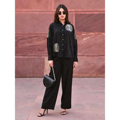 Gulaal Diyu Sequin Embroidered Black Shirt
