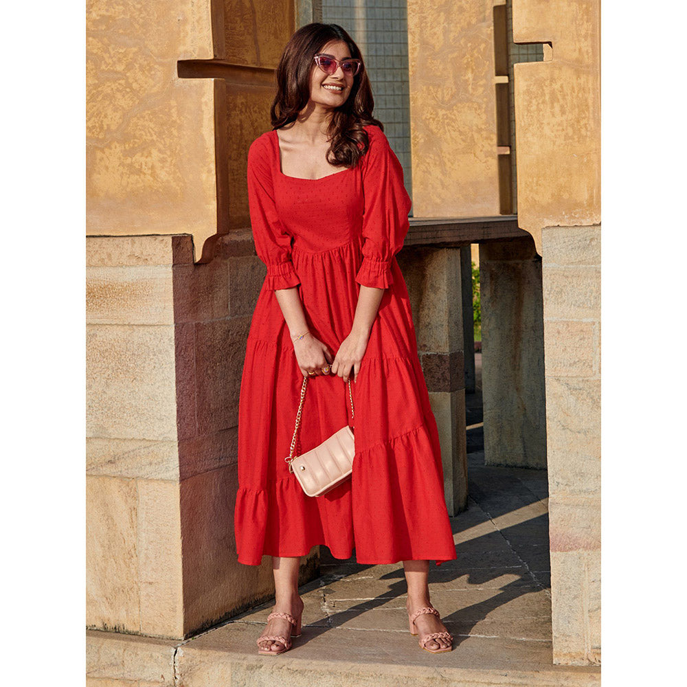 Gulaal Scarlet Tiers Dress