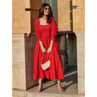 Gulaal Scarlet Tiers Dress