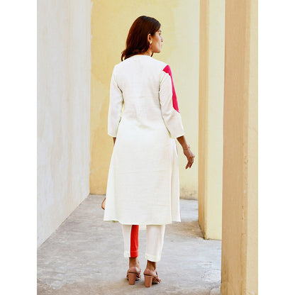 Gulaal Fusion Multi-Color Patchwork Kurta Pant (Set of 2)