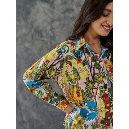 Gulaal Frida Pink Printed Co-Ord (Set of 2)