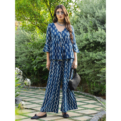 Gulaal Indigo Dabu Print Birch Co-Ord (Set of 2)