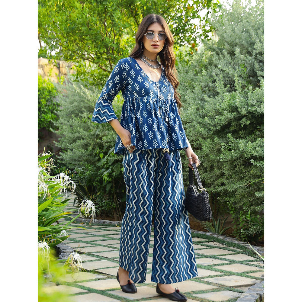 Gulaal Indigo Dabu Print Birch Co-Ord (Set of 2)