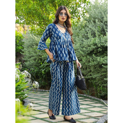 Gulaal Indigo Dabu Print Birch Co-Ord (Set of 2)