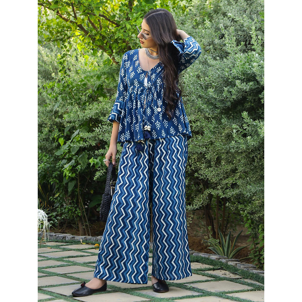 Gulaal Indigo Dabu Print Birch Co-Ord (Set of 2)