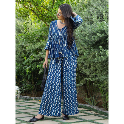 Gulaal Indigo Dabu Print Birch Co-Ord (Set of 2)