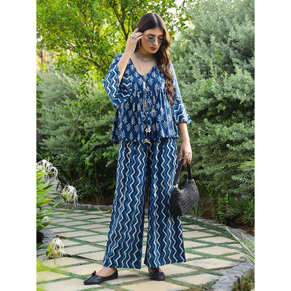 Gulaal Indigo Dabu Print Birch Co-Ord (Set of 2)