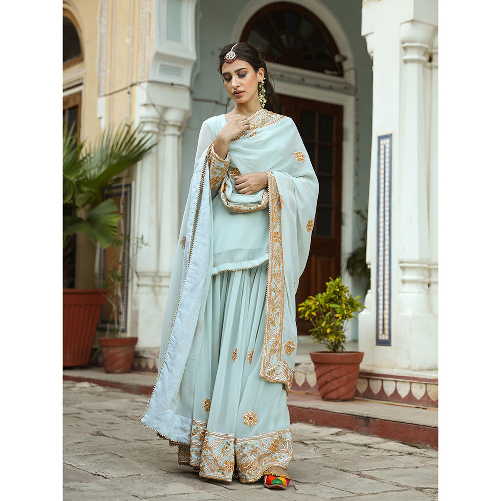Gulabo Jaipur Afroz Sky Sharara (Set of 3)