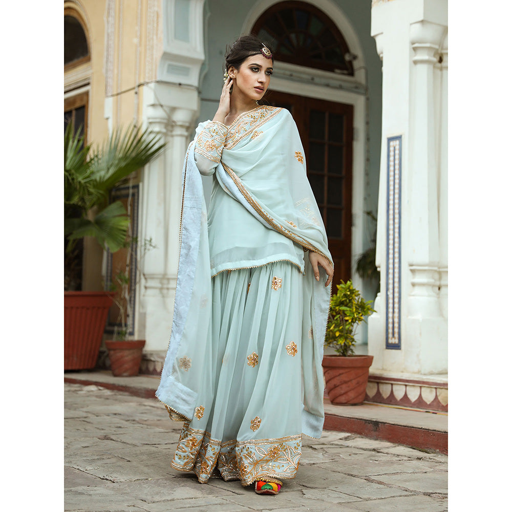 Gulabo Jaipur Afroz Sky Sharara (Set of 3)