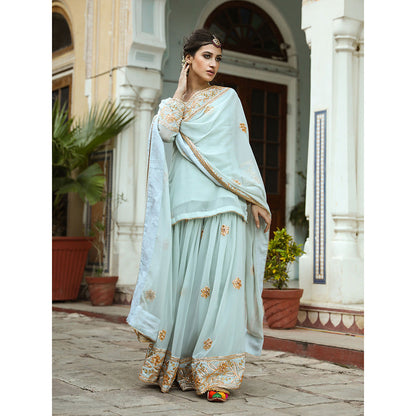 Gulabo Jaipur Afroz Sky Sharara (Set of 3)
