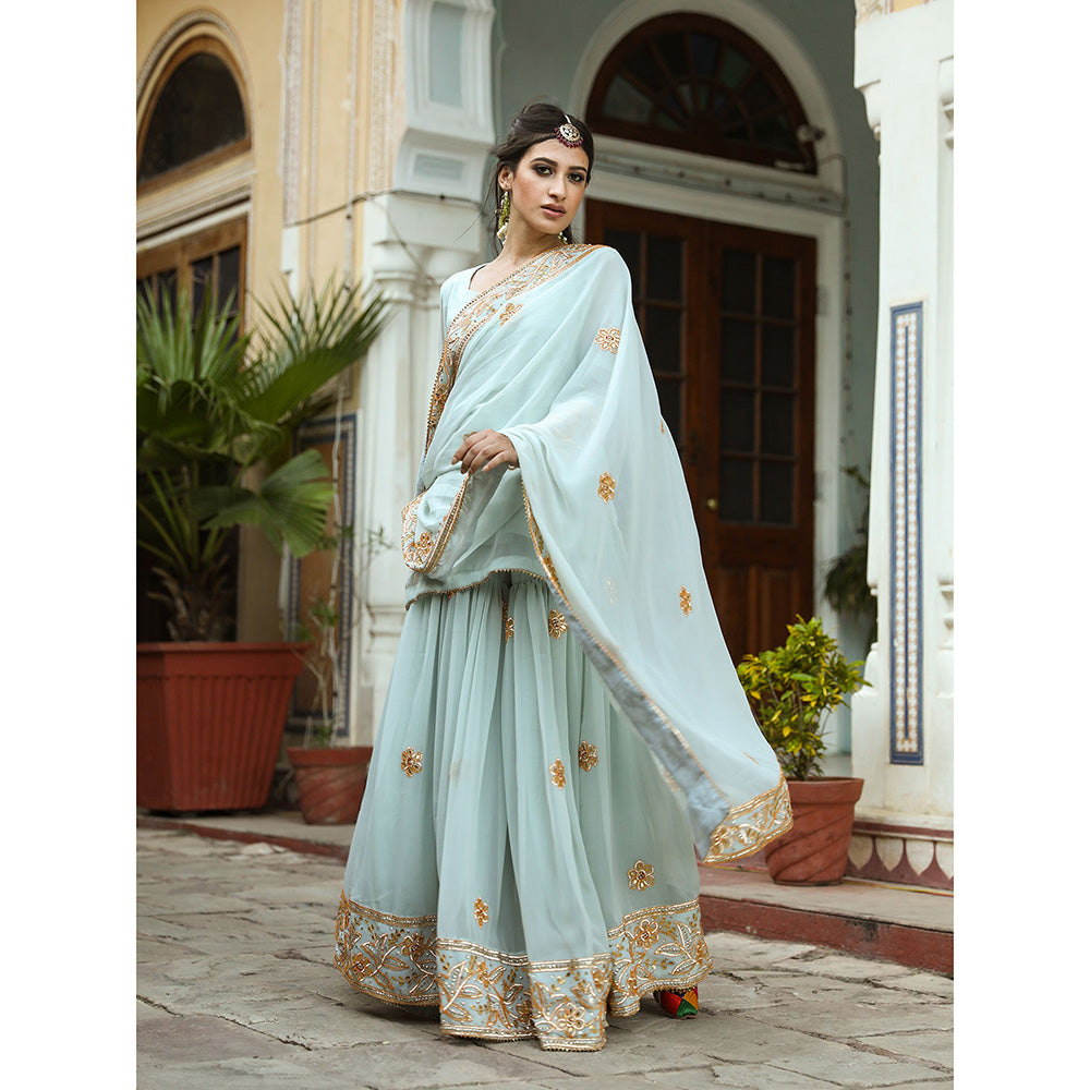 Gulabo Jaipur Afroz Sky Sharara (Set of 3)