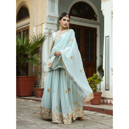 Gulabo Jaipur Afroz Sky Sharara (Set of 3)