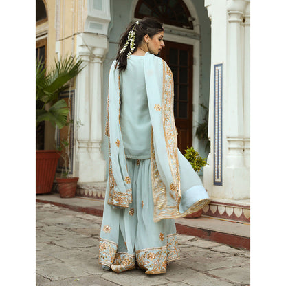 Gulabo Jaipur Afroz Sky Sharara (Set of 3)