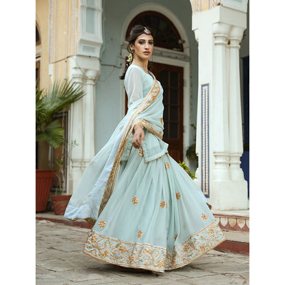 Gulabo Jaipur Afroz Sky Sharara (Set of 3)