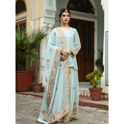 Gulabo Jaipur Afroz Sky Sharara (Set of 3)