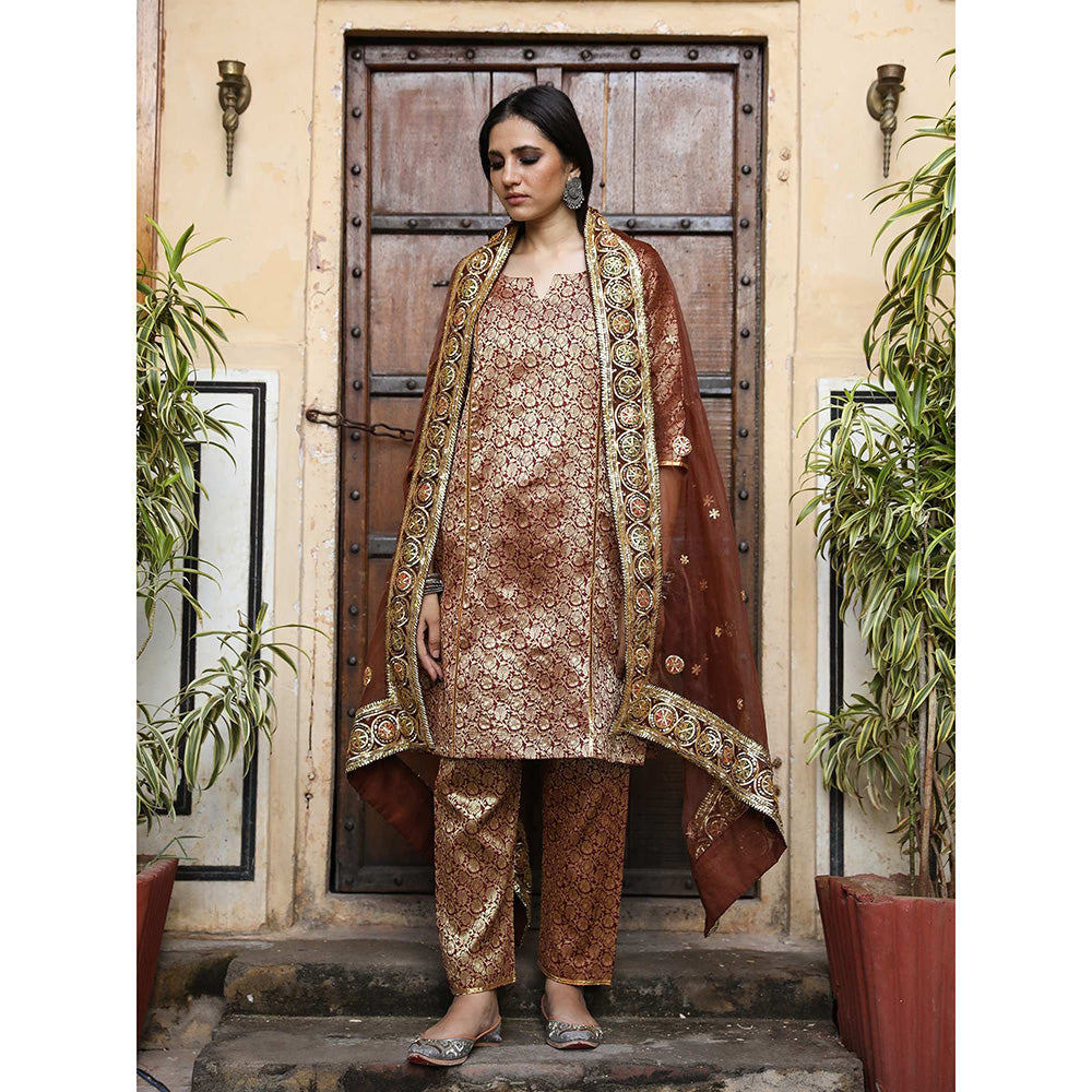 Gulabo Jaipur Abeer Brown (Set of 3)
