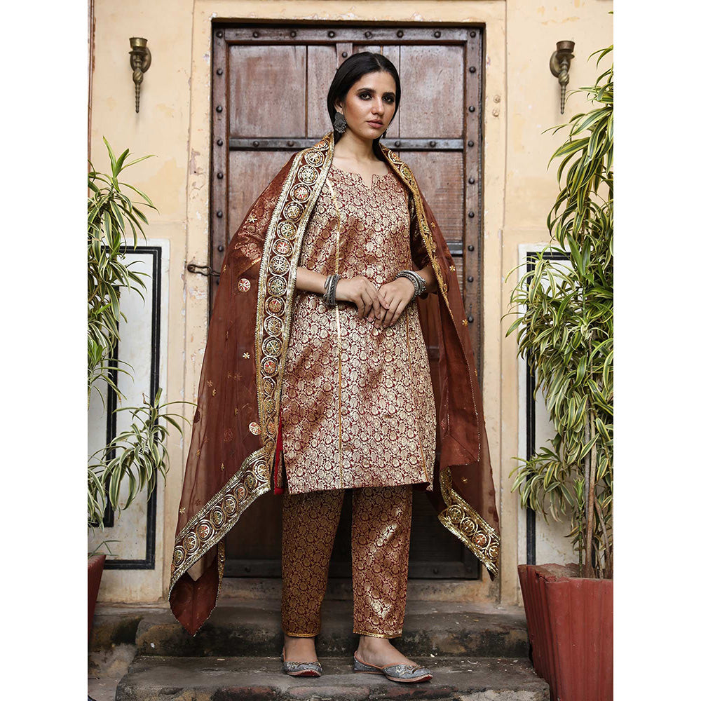 Gulabo Jaipur Abeer Brown (Set of 3)
