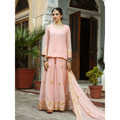 Gulabo Jaipur Afroz Peach Sharara (Set of 3)