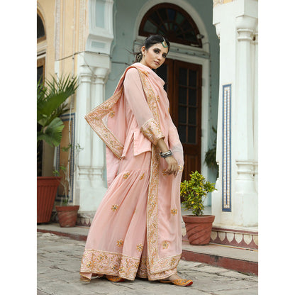 Gulabo Jaipur Afroz Peach Sharara (Set of 3)