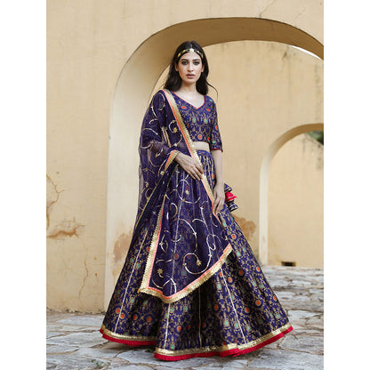 Gulabo Jaipur Aisha Blue Lehenga (Set of 3)