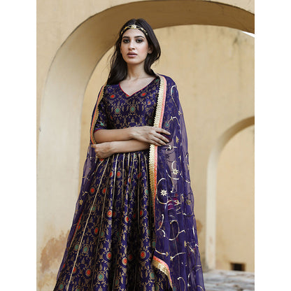 Gulabo Jaipur Aisha Blue Lehenga (Set of 3)