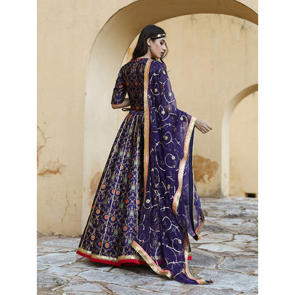 Gulabo Jaipur Aisha Blue Lehenga (Set of 3)