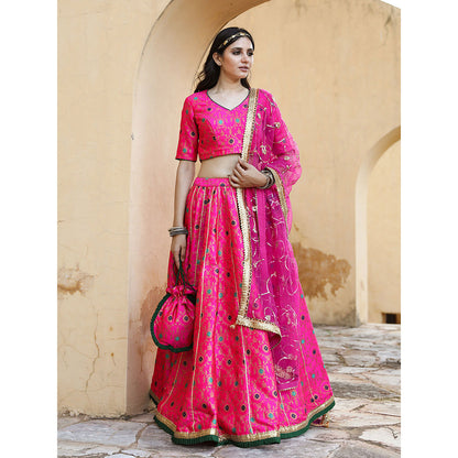 Gulabo Jaipur Aisha Pink Lehenga (Set of 3)